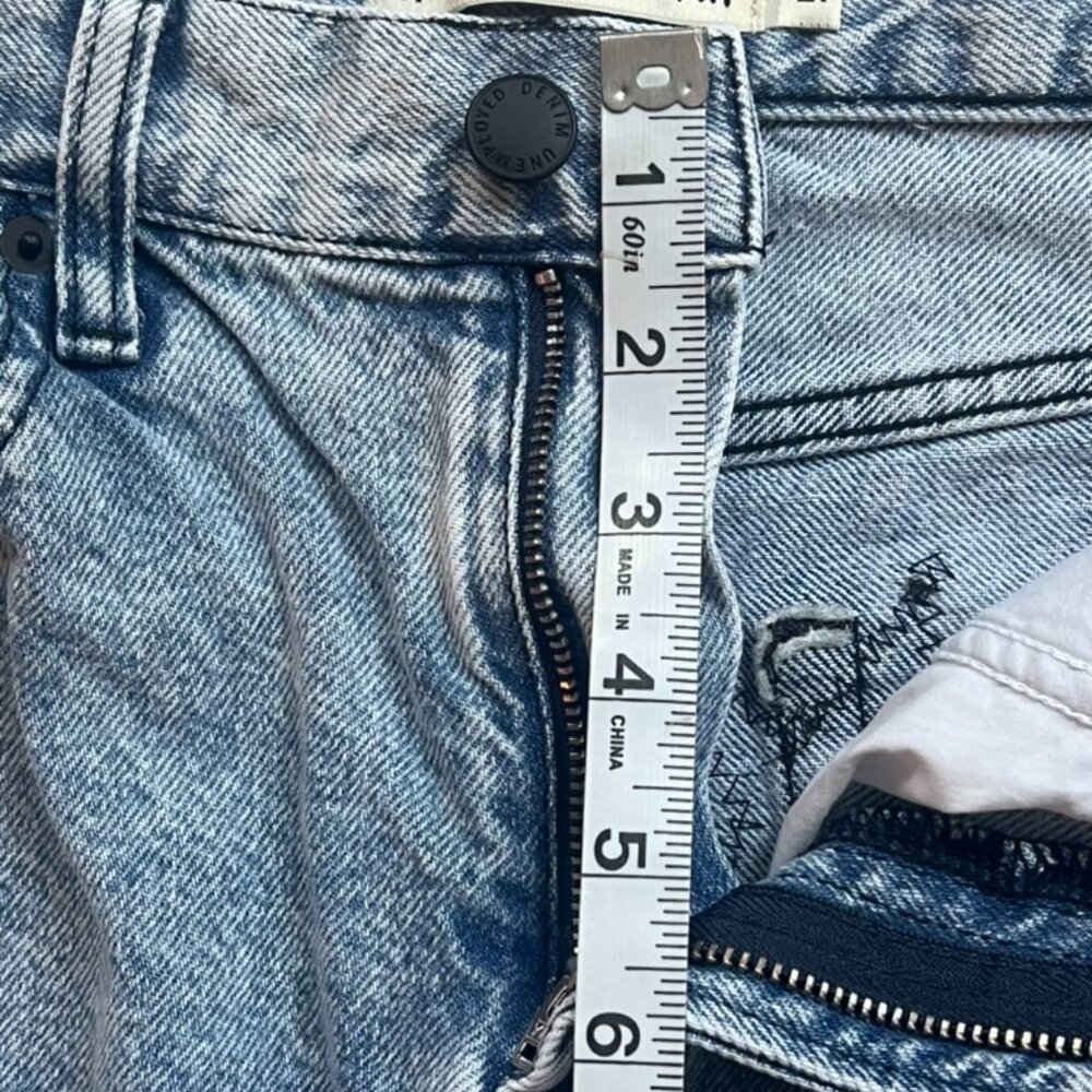 Unemployed Denim Straight Leg Jeans Distressed w/Star Patch Appliqués Size 27 - Picture 11 of 11